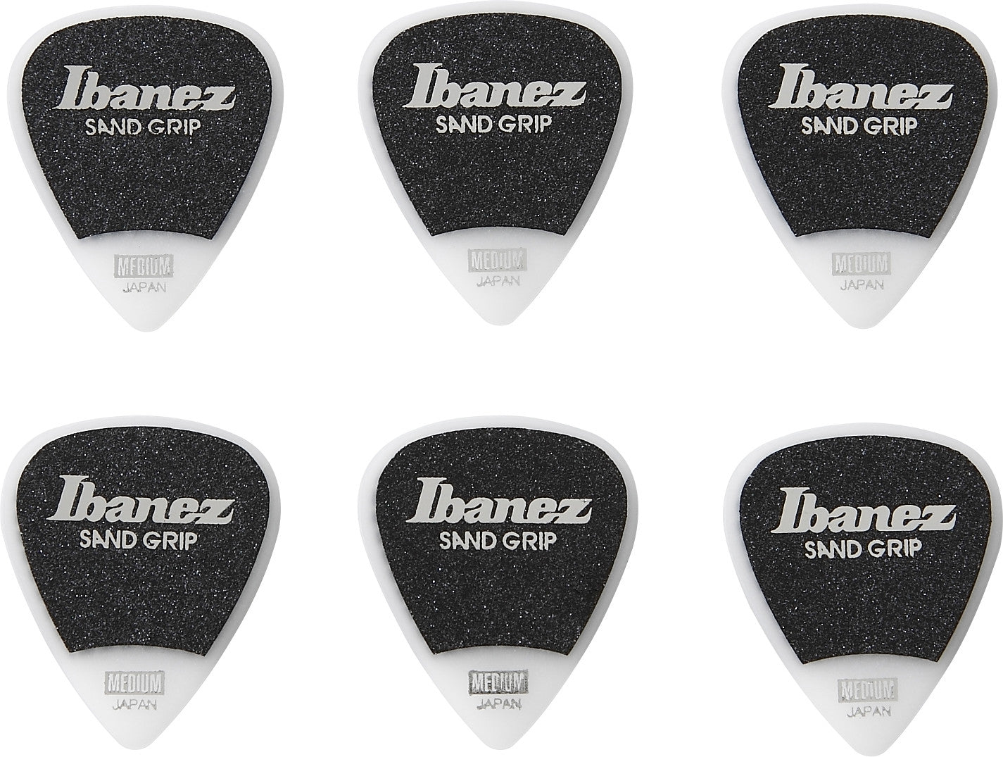 IBANEZ Grip Wizard Series Sand Grip Flat Picks - 6 pcs