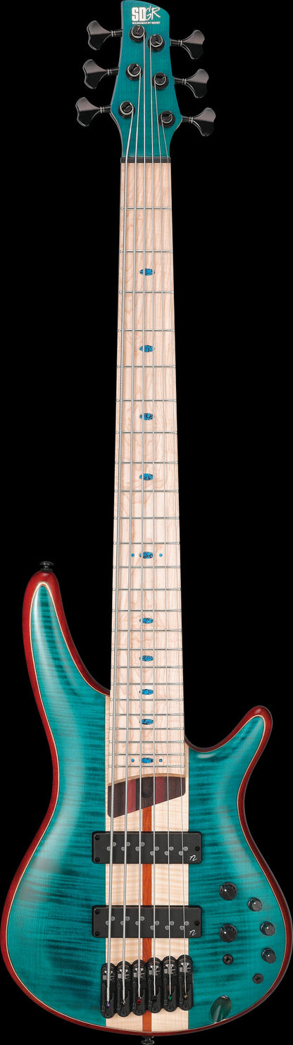 IBANEZ Premium SR Electric Bass 6-String - Caribbean Green Low Gloss + Gig Bag
