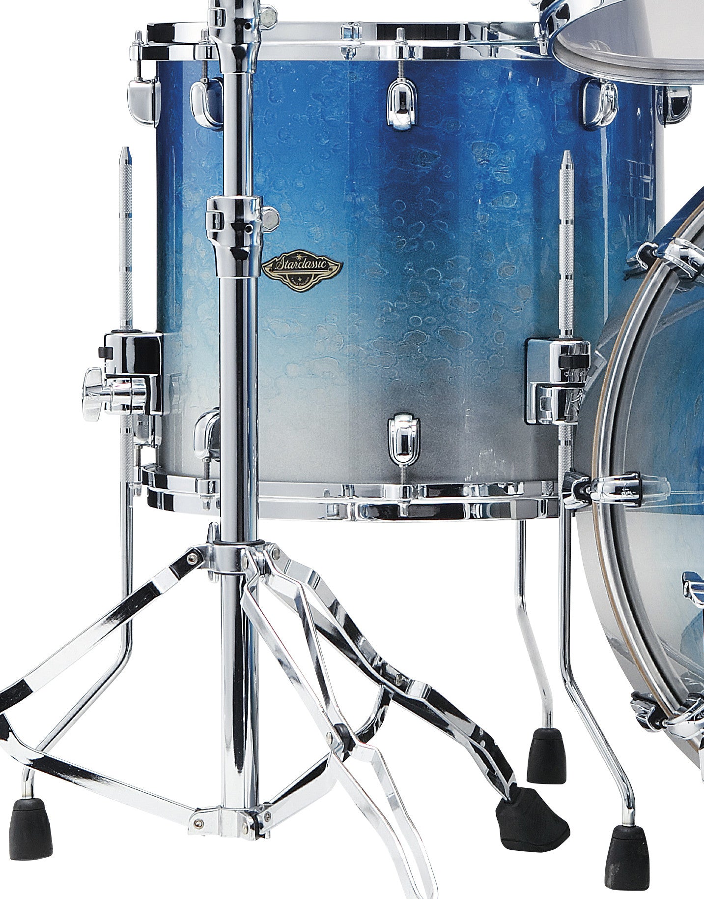 TAMA Starclassic Walnut/Birch Lacquer Floor Tom 14" x 12" - Molten Blue Ice Fade/Chrom HW