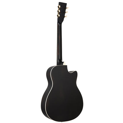 ORTEGA Americana Series Resonatorgitarre 6 String Lefty - Distressed Black / Antique Brass HW
