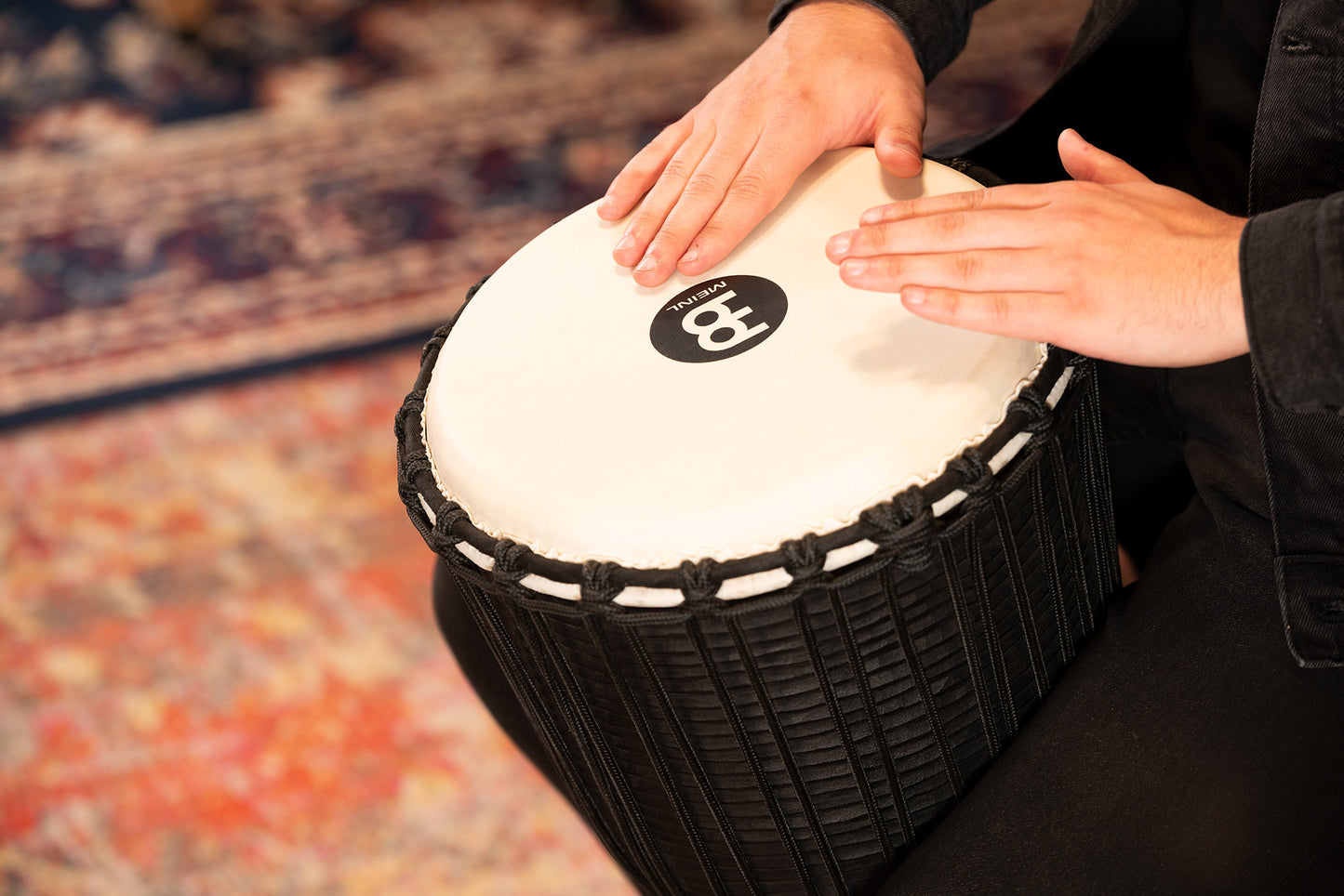 MEINL Percussion Headliner Rope Tuned Black River Series Djembe - 12"