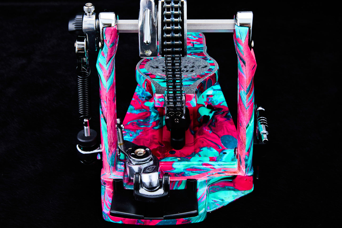 TAMA 50th Limited Iron Cobra Power Glide Single Pedal - Marble Coral Swirl