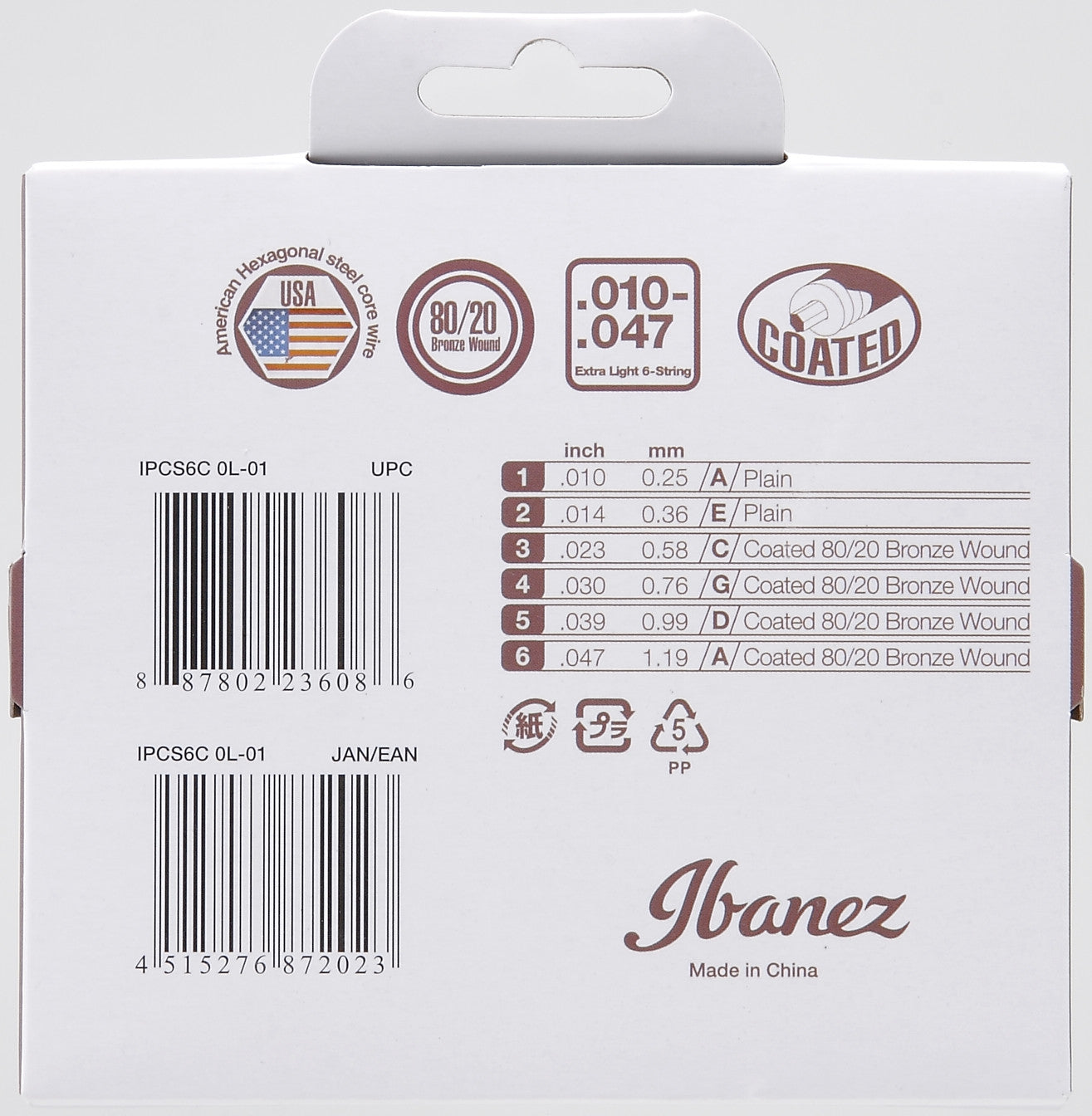 IBANEZ Saiten Set für 6 String Piccolo - Extra Light