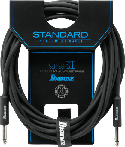 IBANEZ SI Serie (Standard) Instrumentenkabel - 2 gerade Stecker - Klinke - Klinke, Schwarz - 6,10 m / 20 ft