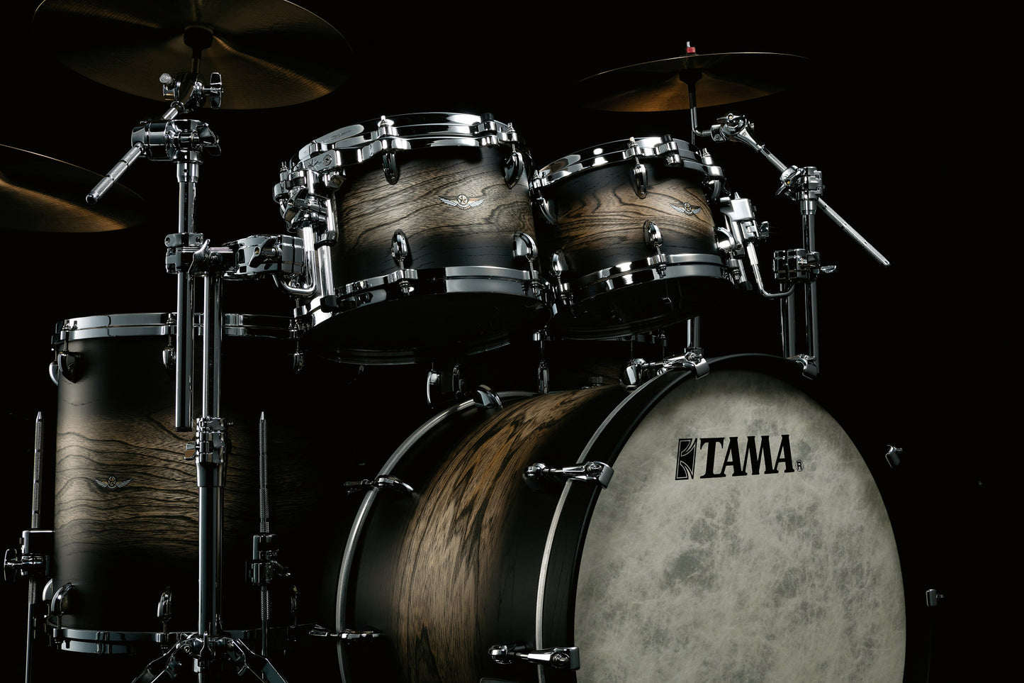 TAMA STAR Walnut Shell Kit 4 teilig - Satin Black Japanese Sen Burst/Chrom HW