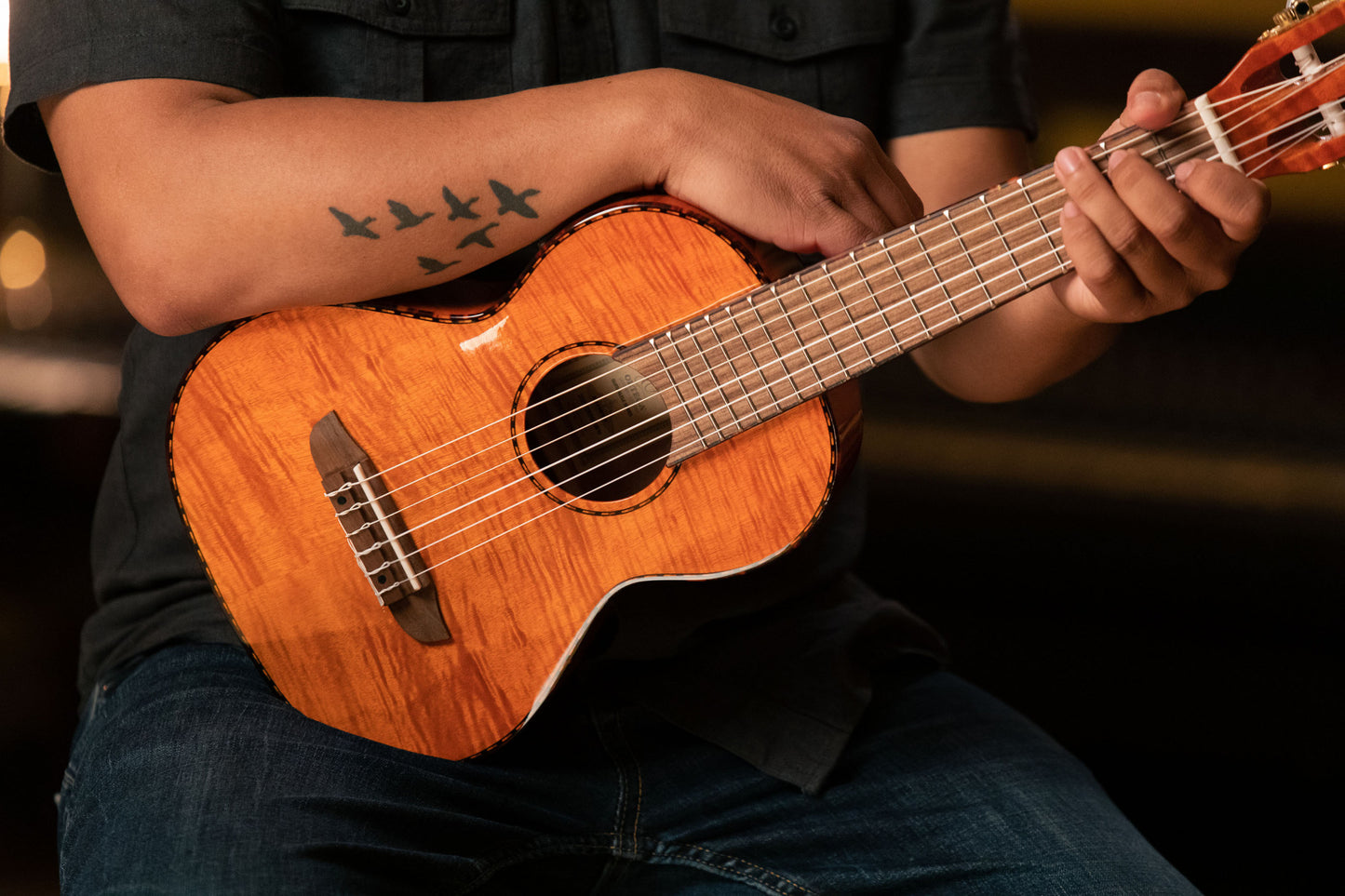 ORTEGA Mini Travel Series 1/8 Guitar 6-String - Natural + Gig Bag