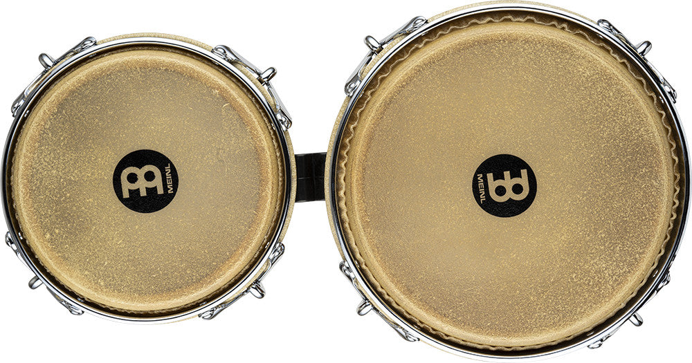 MEINL Percussion Woodcraft Series Wood Bongo 7" Macho & 9" Hembra - Zebra Finished Ash/Chrome HW