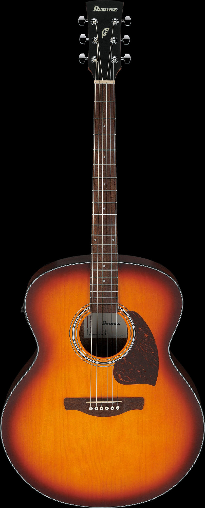 IBANEZ PJ Akustikgitarre 6-String - Open Pore Vintage Amber Sunburst Decke, Open Pore Natural Boden & Zargen