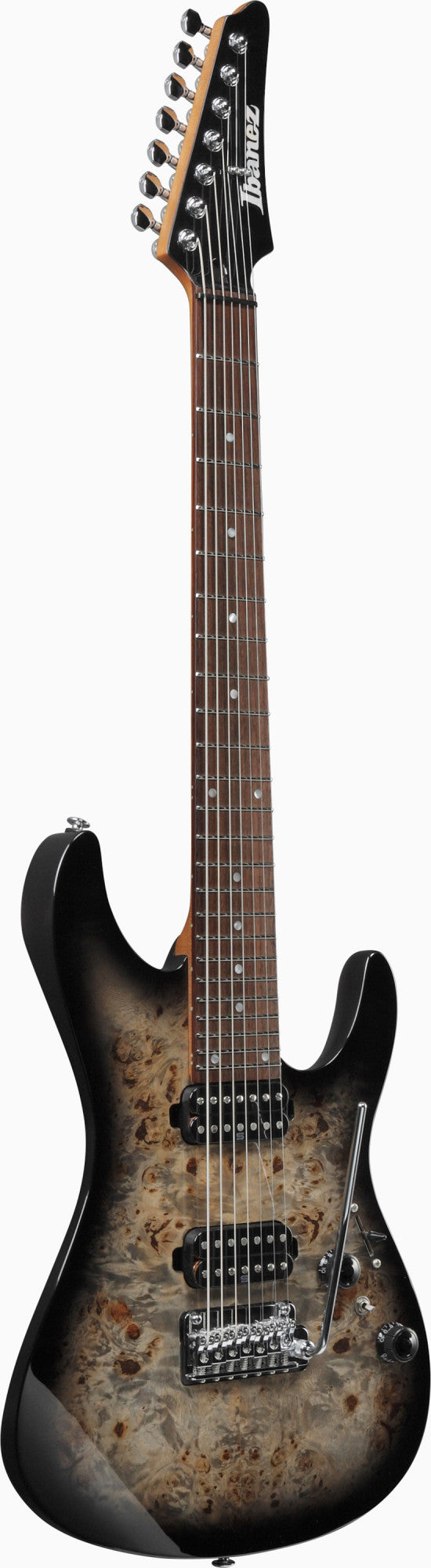 IBANEZ AZ Premium Electric Guitar 7-String - Charcoal Black Burst + Gig Bag