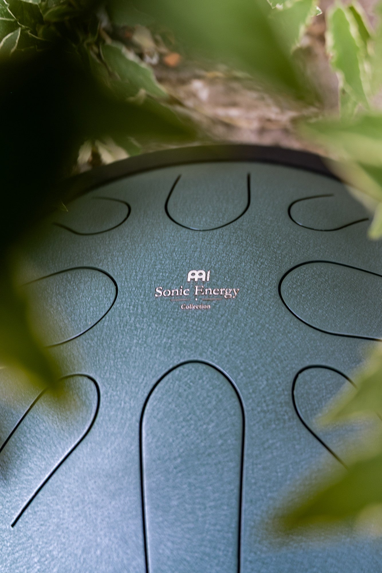 MEINL Sonic Energy 10" Compact Steel Tongue Drum, H Moll, 8 Töne, 432 Hz, Dunkelgrün
