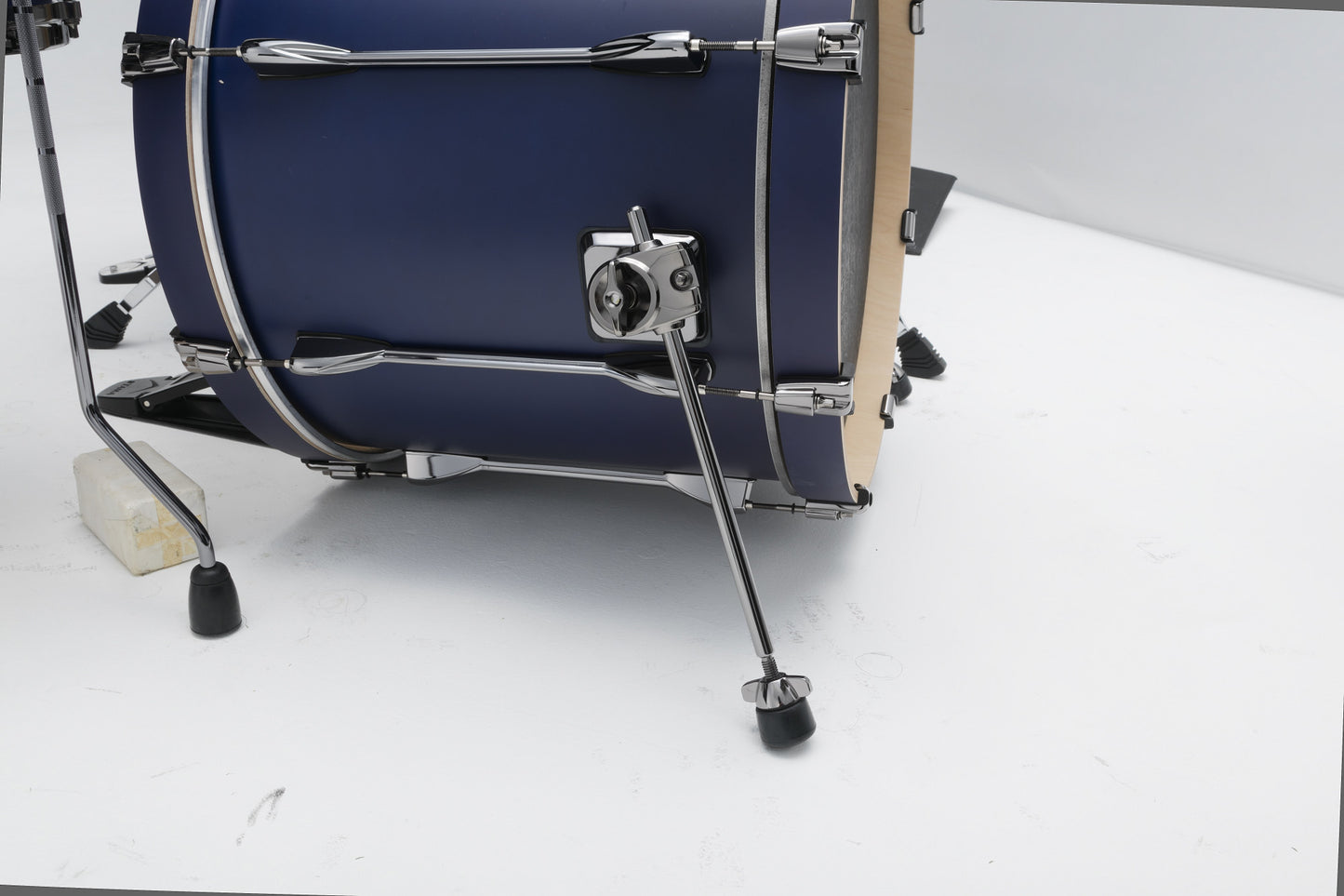 TAMA Superstar Hyper-Drive Duo Kit 4pcs - with 14" x 10" Duo Snare - Satin Blue Vertical Stripe / Black Nickel HW