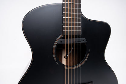 IBANEZ Jon Gomm Signature Acoustic Guitar 6-String - Black Satin Top / Natural High Gloss Back and Sides + Case