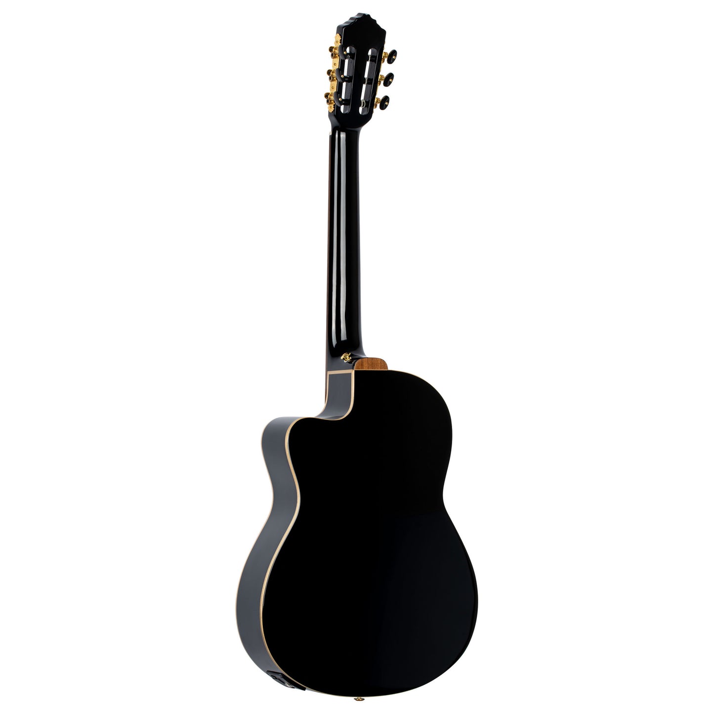 ORTEGA Performer Series Konzertgitarre 4/4 Schmaler Hals Dünner Korpus - schwarz + Bag
