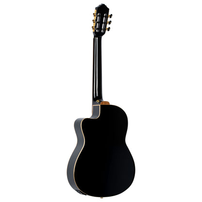 ORTEGA Performer Series 4/4 Thinline Konzertgitarre 6-String - Black + Gigbag