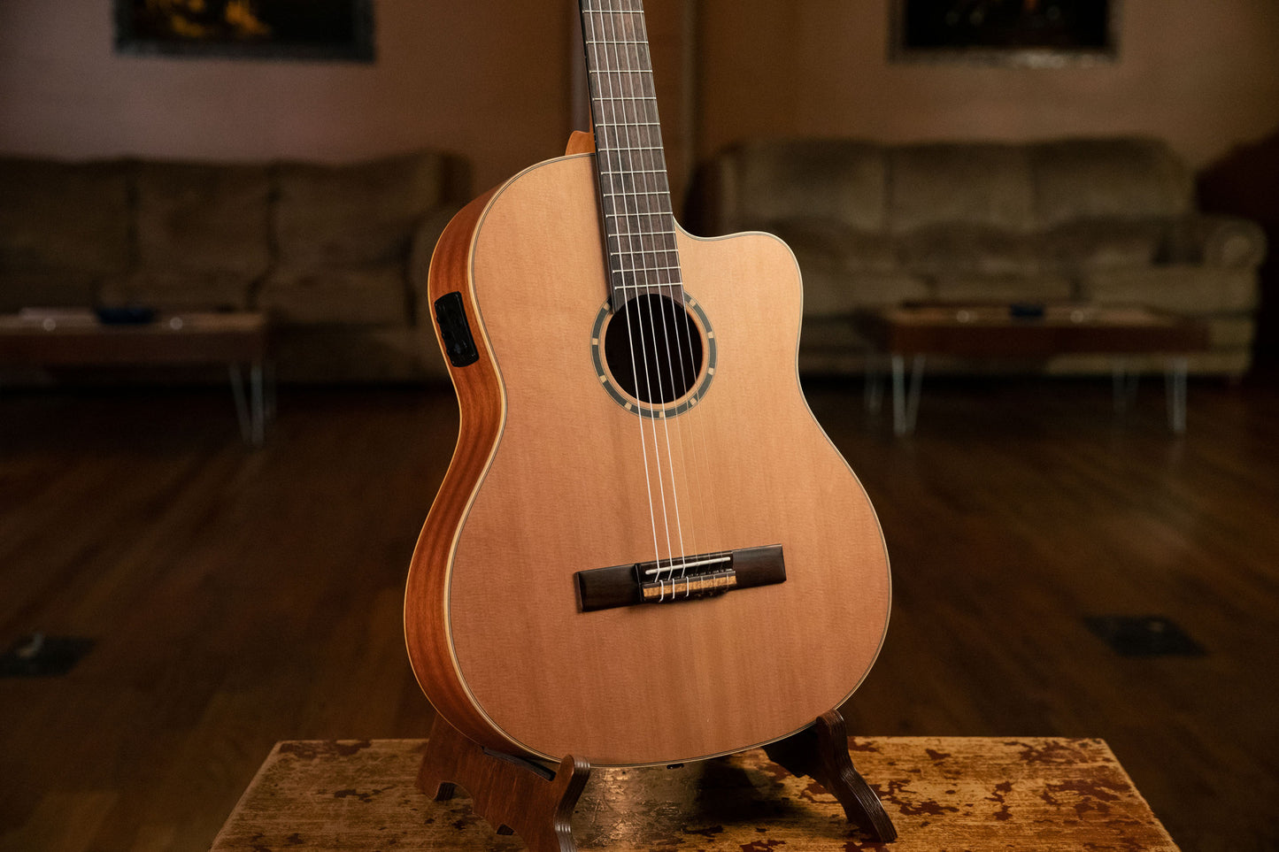 ORTEGA Family Series Pro 4/4 Slim Neck Konzertgitarre 6 String - Massive Zeder / Mahagoni Natur + Bag