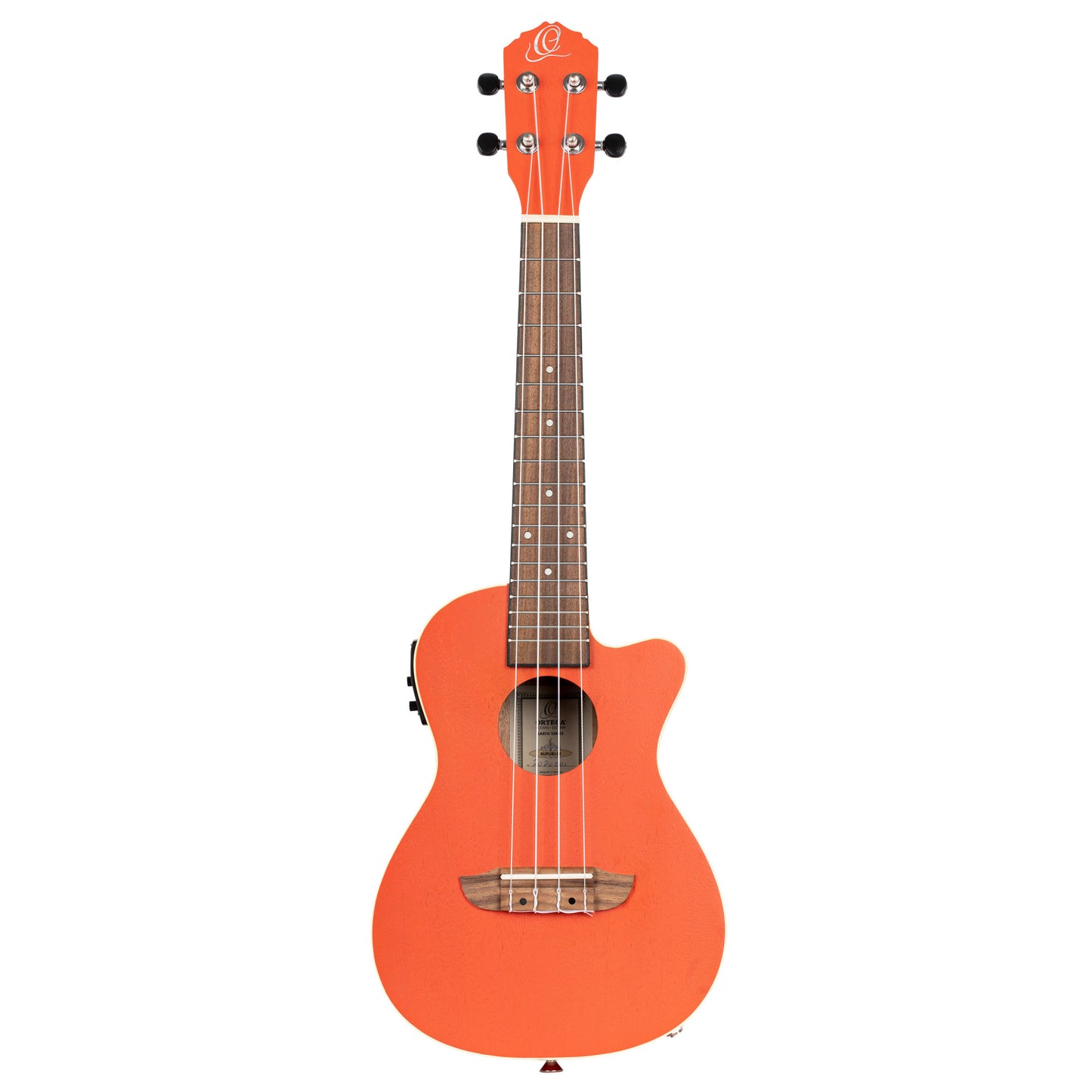 ORTEGA Earth Series Konzert Preamp Ukulele 4 String - Hokkaido Pumpkin Orange