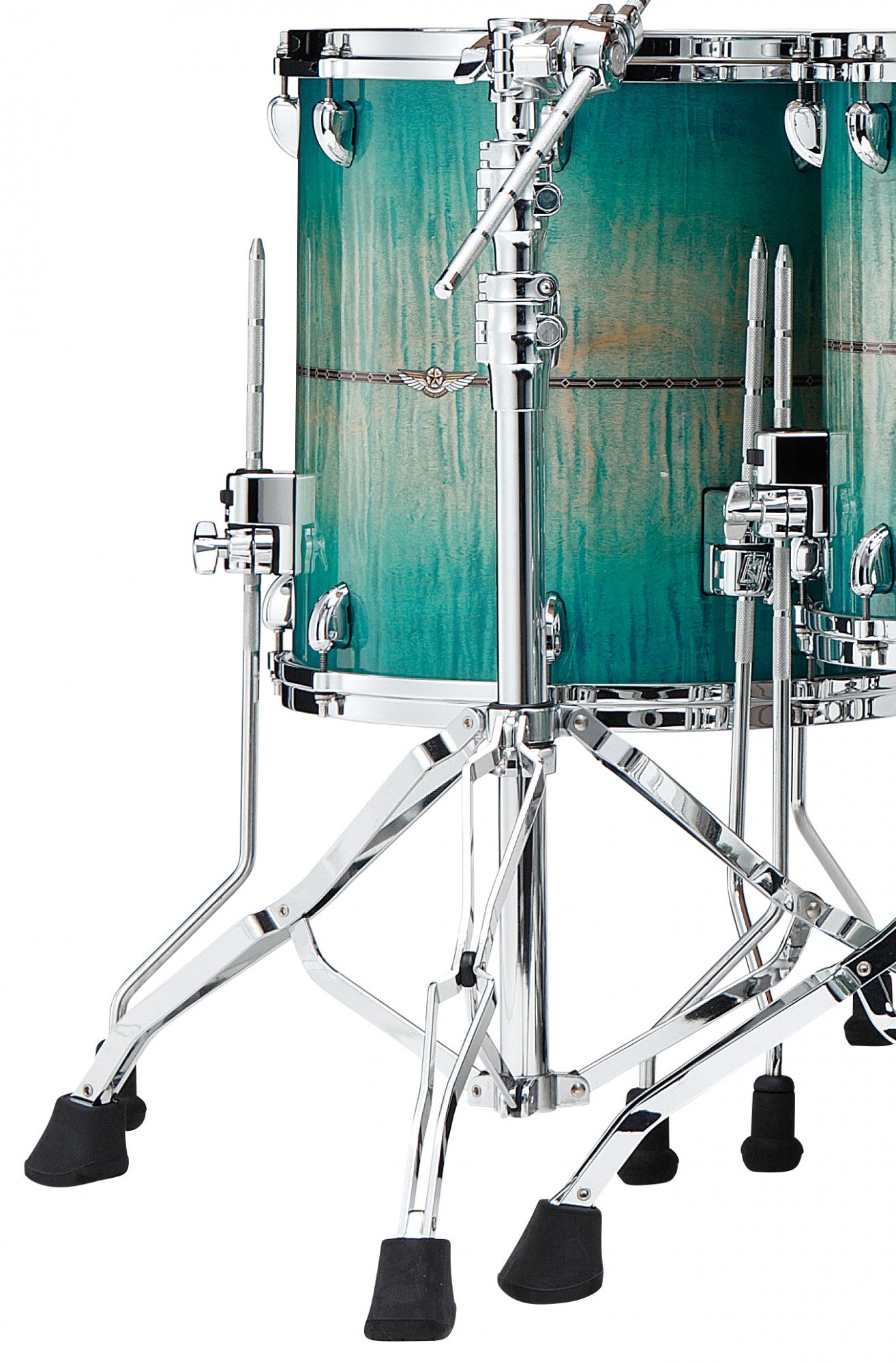 TAMA STAR Maple Floor Tom 14" x 14" - Emerald Sea Curly Maple Burst/Chrom HW/mit Inlay (outside)
