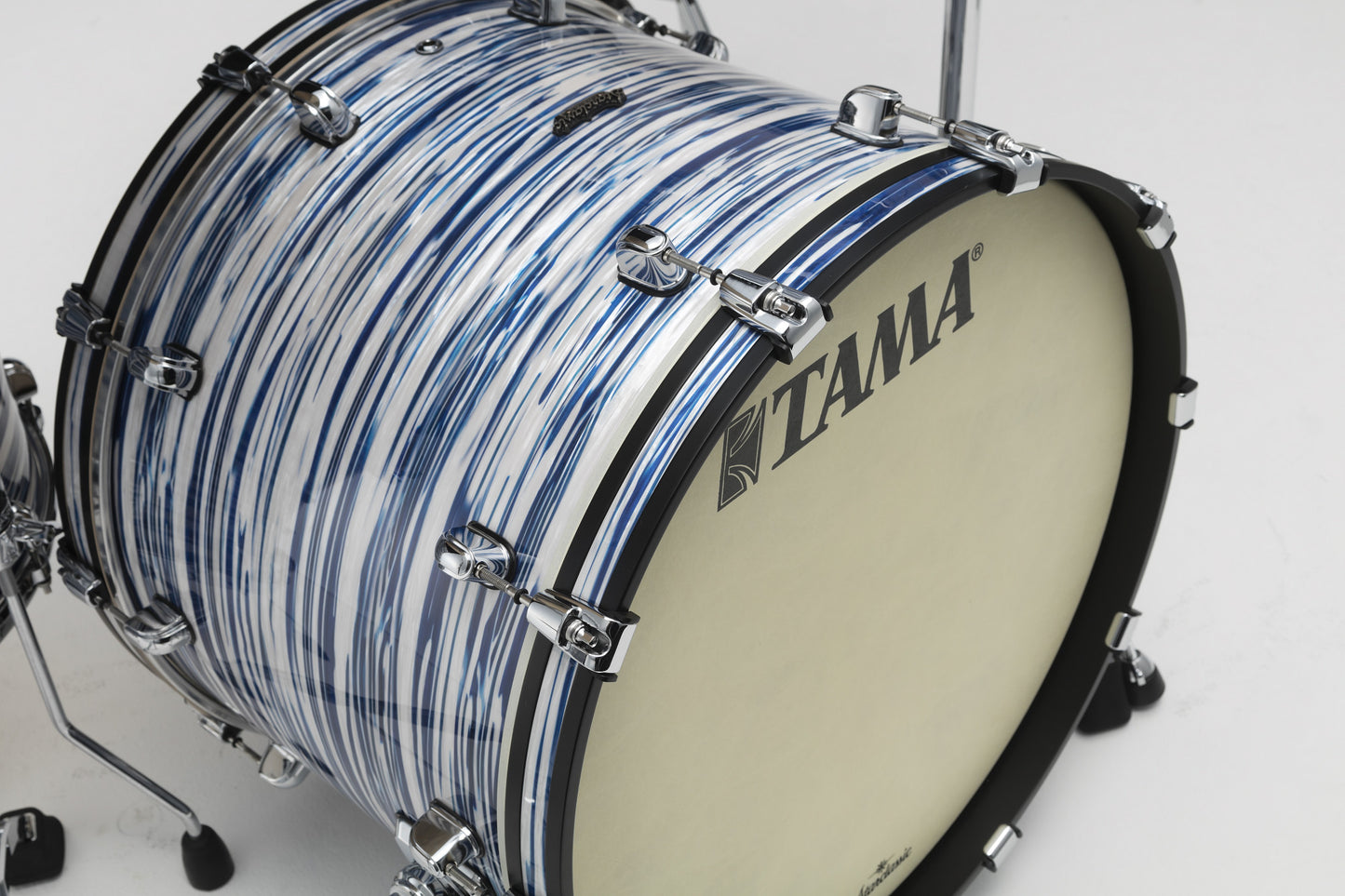 TAMA Starclassic Maple Duracover Wrap Shell Kit 3pcs - Blue & White Oyster /Chrome HW