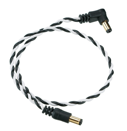 IBANEZ Verdrilltes DC-Kabel Schwarz & Weiß, Länge: 16“ Gerader & abgewinkelter Stecker