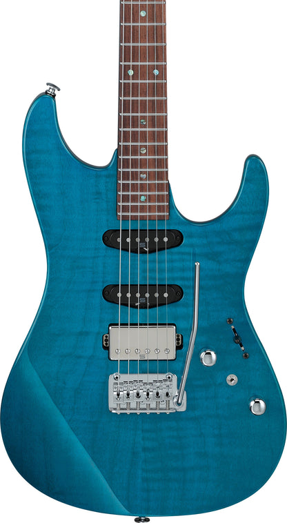 IBANEZ Martin Miller Signature E-Gitarre 6-String - Transparent Aqua Blue + Koffer