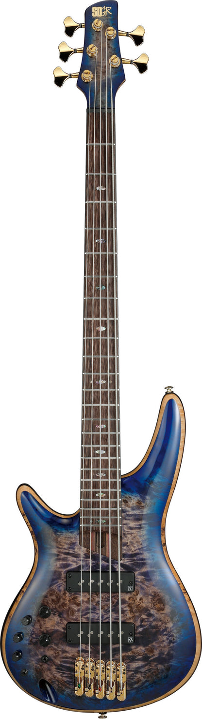 IBANEZ Premium SR Electric Bass 5-String Lefty - Cerulean Blue Burst + Gig Bag