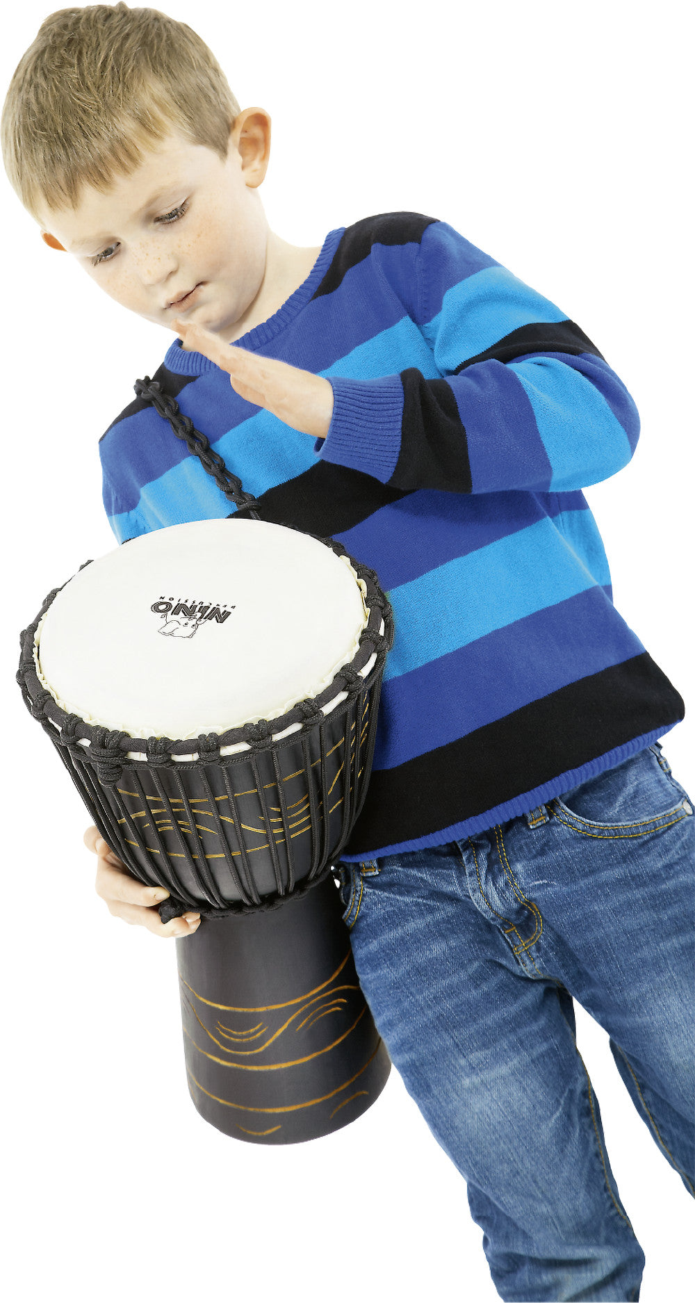 NINO Percussion Moon Rhythm Series Original African Style Rope Tuned Wood Djembe - 8"
