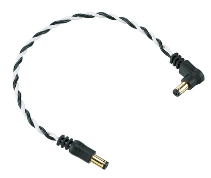 IBANEZ Verdrilltes DC-Kabel Schwarz & Weiß, Länge: 8“ Gerader & abgewinkelter Stecker