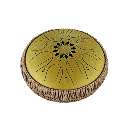 MEINL Sonic Energy Medium Octave Steel Tongue Drum 10" - C Major/8 Notes/432 Hz - Gold