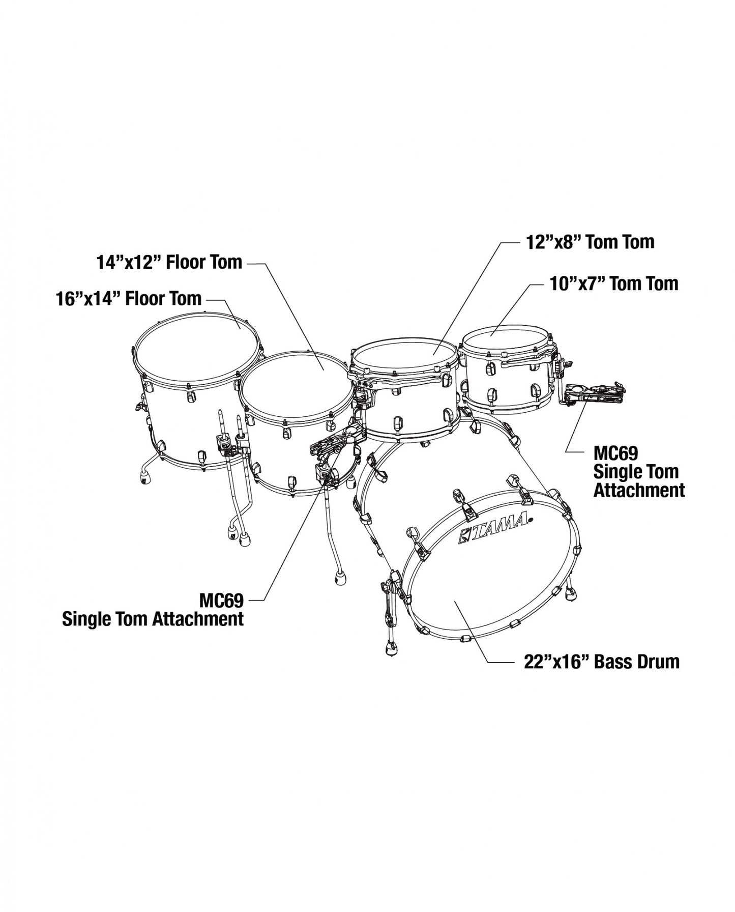 TAMA Starclassic Walnut/Birch Lacquer Shell Kit 5 pcs - Molten Blue Ice Fade/Chrome HW
