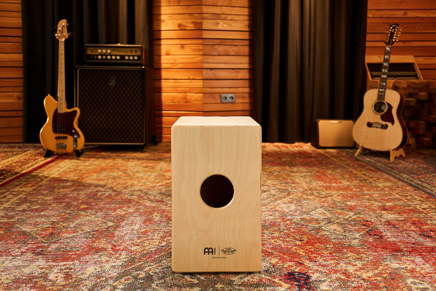 MEINL Percussion Artisan Edition Series String Cajon Tango Line - Grey Eucalyptus