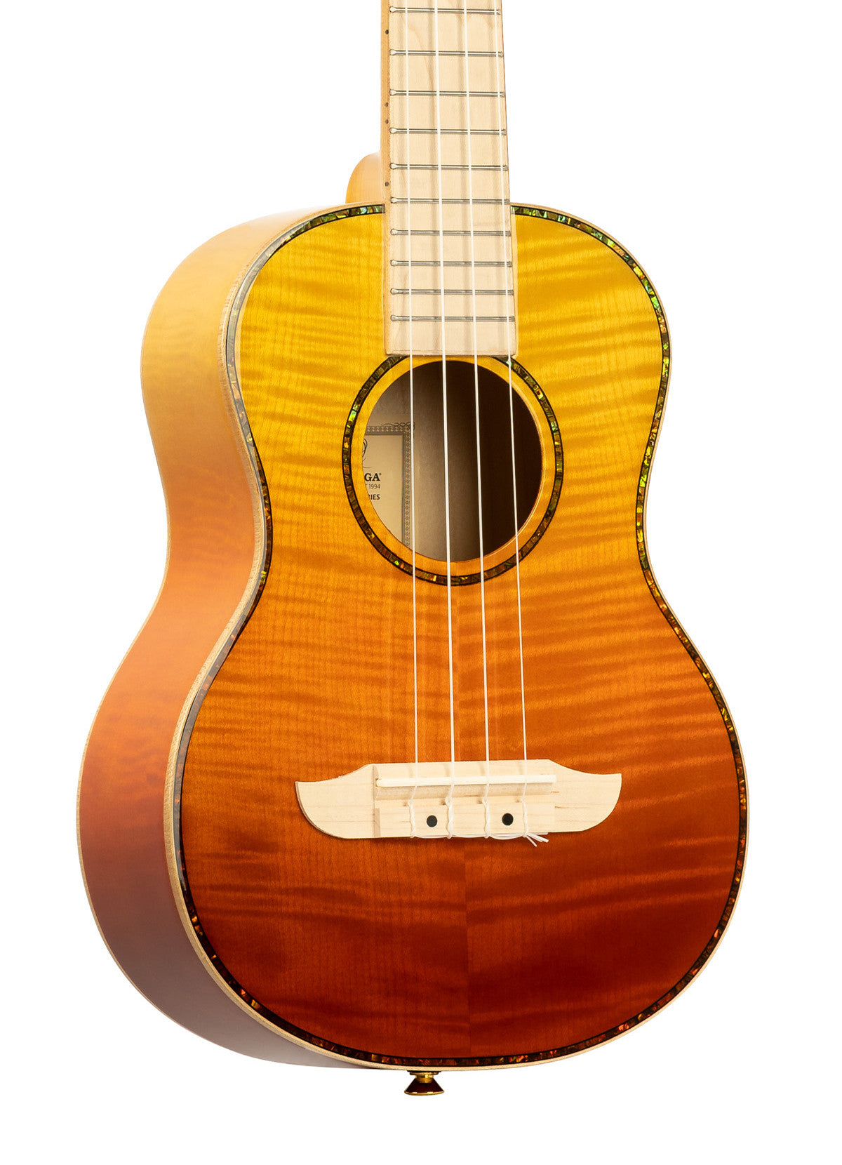 ORTEGA Prism Series Tenor Ukulele 4 String - Flamed Maple Tequila Burst Fade + Bag