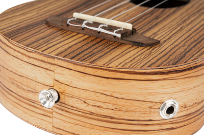 ORTEGA Timber Serie Sopran Preamp Ukulele 4 String - Zebrawood Natural + Bag