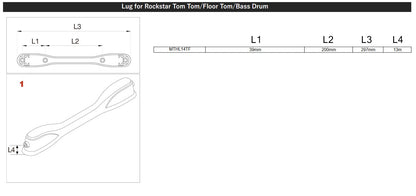 TAMA Gummiunterlage für Spannböckchen mit 14" Tiefe (Rockstar Custom/Rockstar)