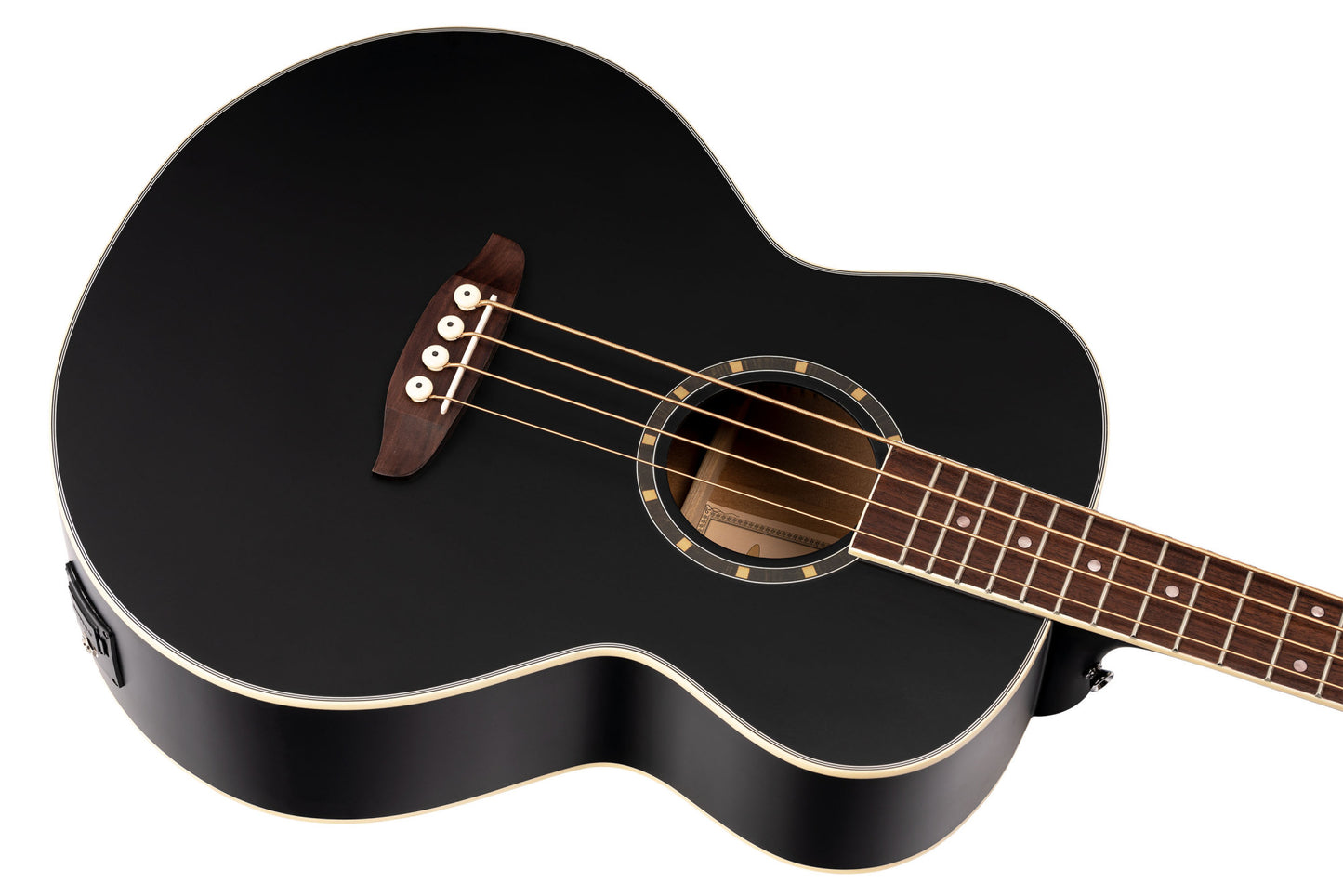 ORTEGA Deep Series 7 Medium Scale Acoustic Bass 4 String - Spruce / Mahogany Satin Black