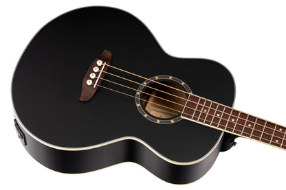 ORTEGA Deep Series 7 Medium Scale Acoustic Bass 4 String - Spruce / Mahogany Satin Black