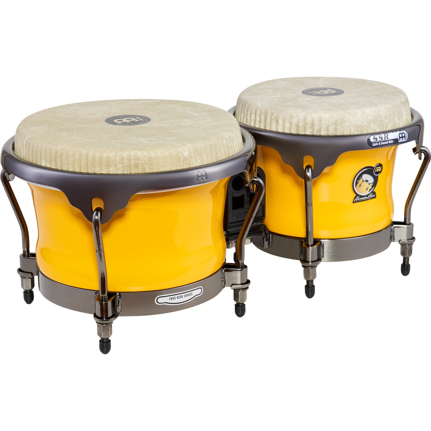 MEINL Percussion Artist Series Alexandra Alban Signature 7" & 8 1/2" Bongo - Sunrise Yellow