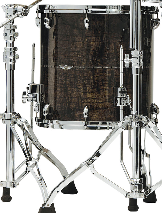 TAMA STAR Maple Floor Tom 18" x 16" - Gloss Natural Curly Maple/Chrome HW/with Inlay (outside)
