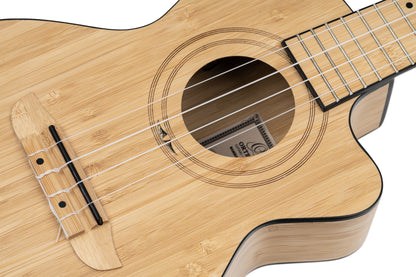 ORTEGA Bamboo Series Tenor Ukulele 4 String - Solid Bamboo Natural + Bag