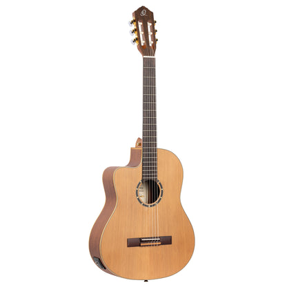 ORTEGA Family Series Pro 4/4 Slim Neck Konzertgitarre 6 String Lefty - Massive Zeder / Mahagoni Natur + Bag