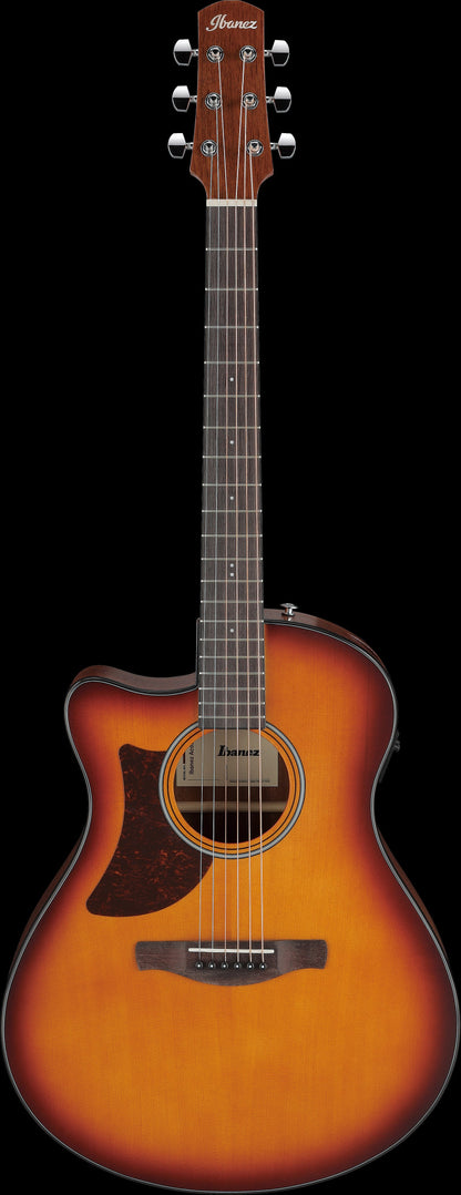 IBANEZ Advanced Acoustic AAM Akustikgitarre 6-String Lefty - Open Pore Light Brown Sunburst Decke, Natural Open Pore Boden & Zargen