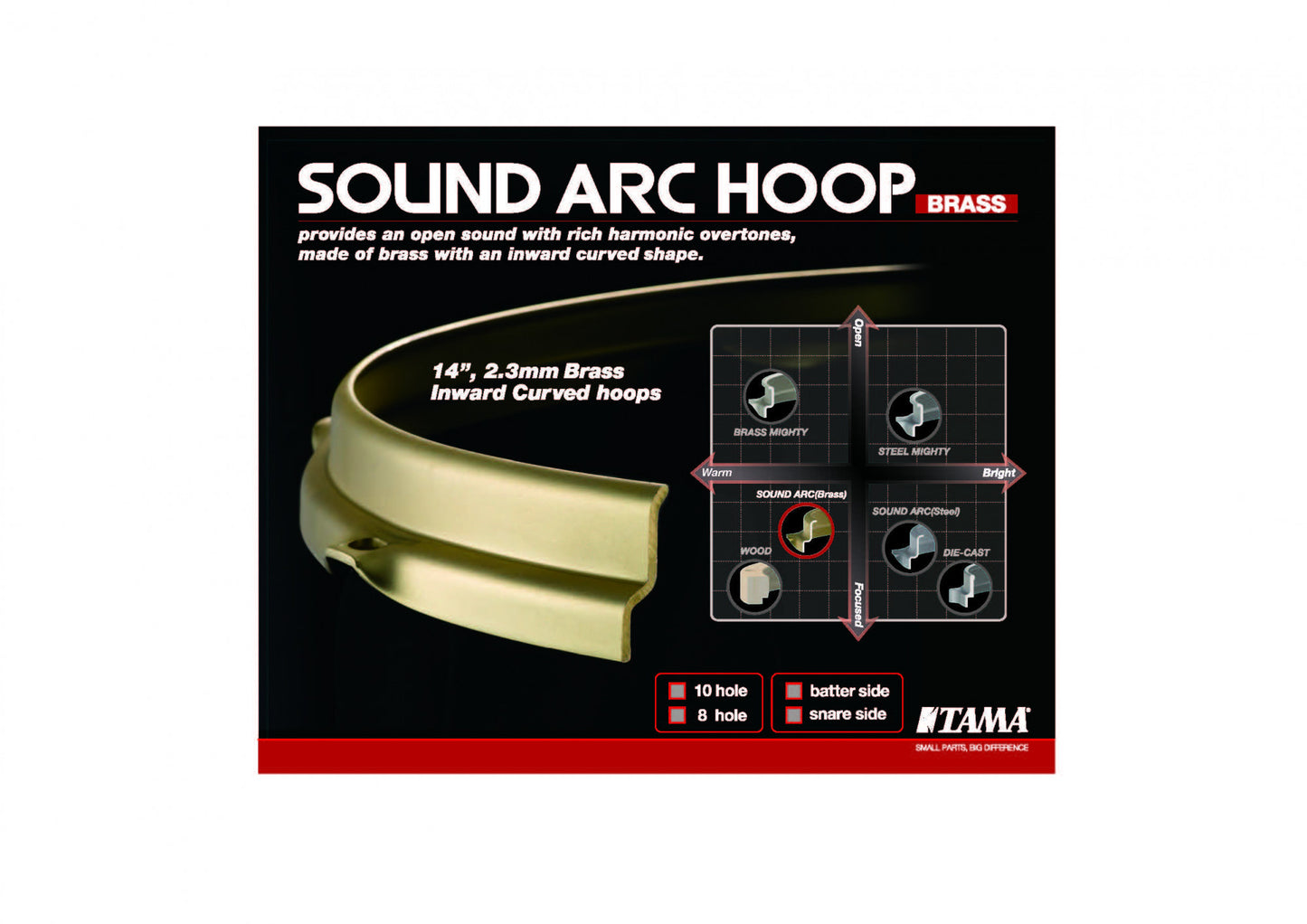 Tama Brass Mighty Hoop 14" 8-hole - Batter Side