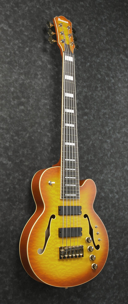 IBANEZ Thundercat Signature Hollow Body Bass 6-String - Autumn Leaf Burst Matte + Koffer
