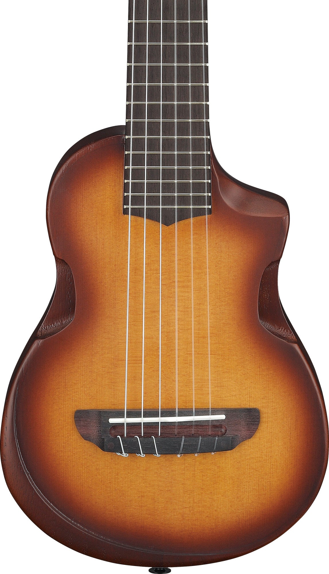 IBANEZ AU Piccolo Guitar 6-String - Open Pore Light Brown Sunburst + Gig Bag
