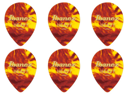 IBANEZ Celluloid Picks 6er Pack - Yellow Brown Marbled