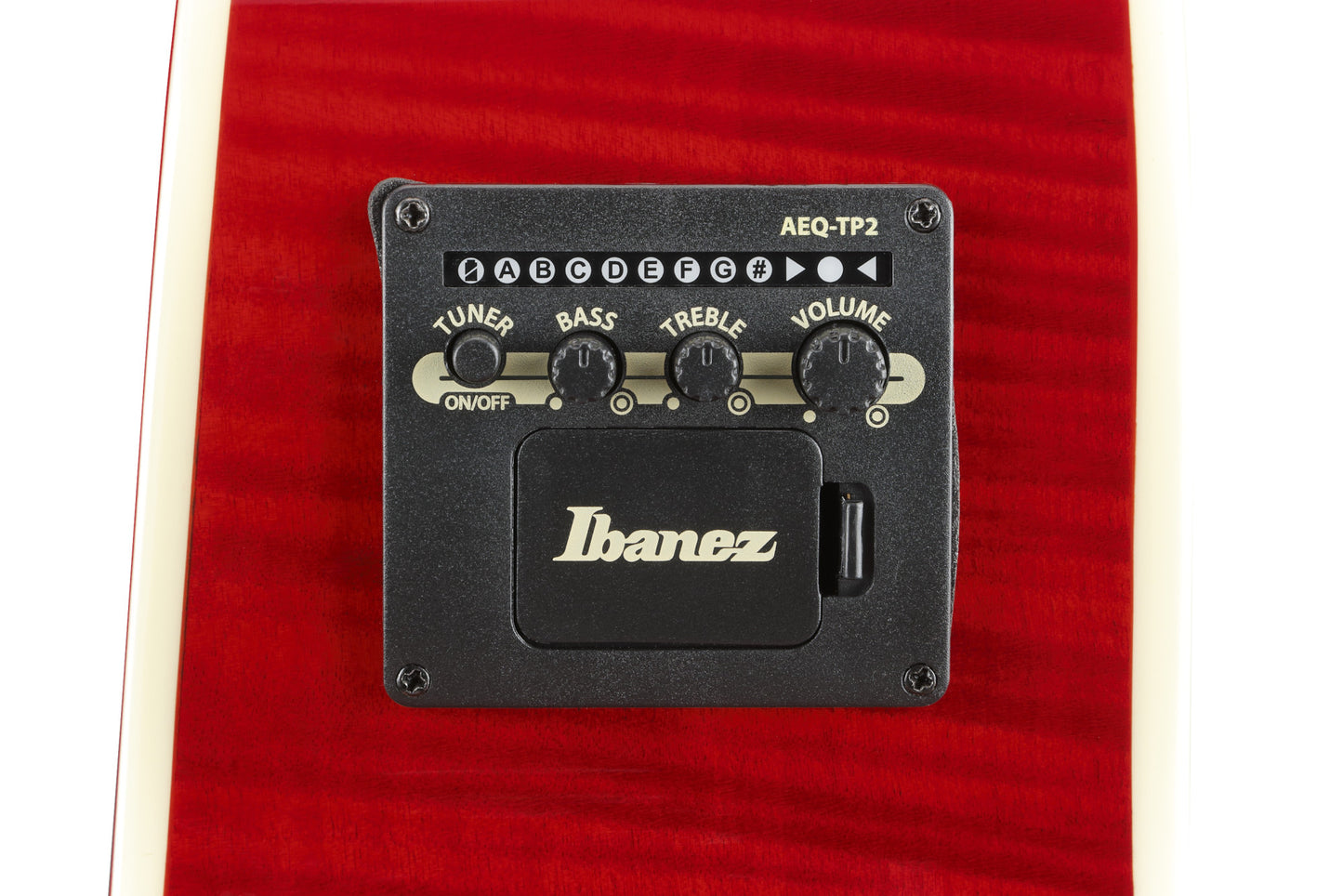 IBANEZ AE Akustikgitarre 6-String - Natural High Gloss Decke, Transparent Red High Gloss Zargen & Boden