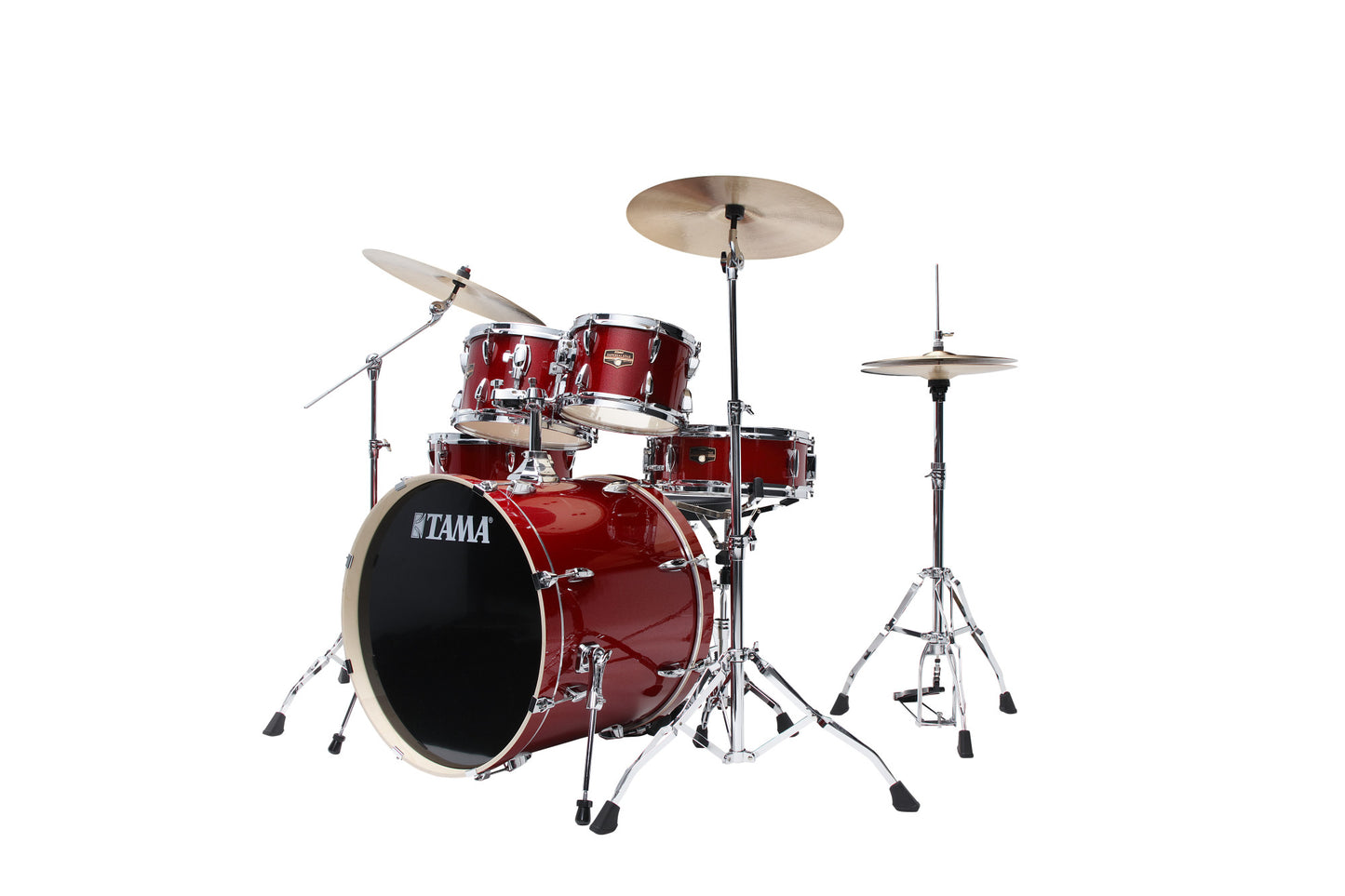TAMA Imperialstar Drum Set 6 pcs - Burnt Red Mist/Chrome HW + MEINL Cymbals HCS Cymbal Kit/Stage Master Double-Braced Hardware Kit