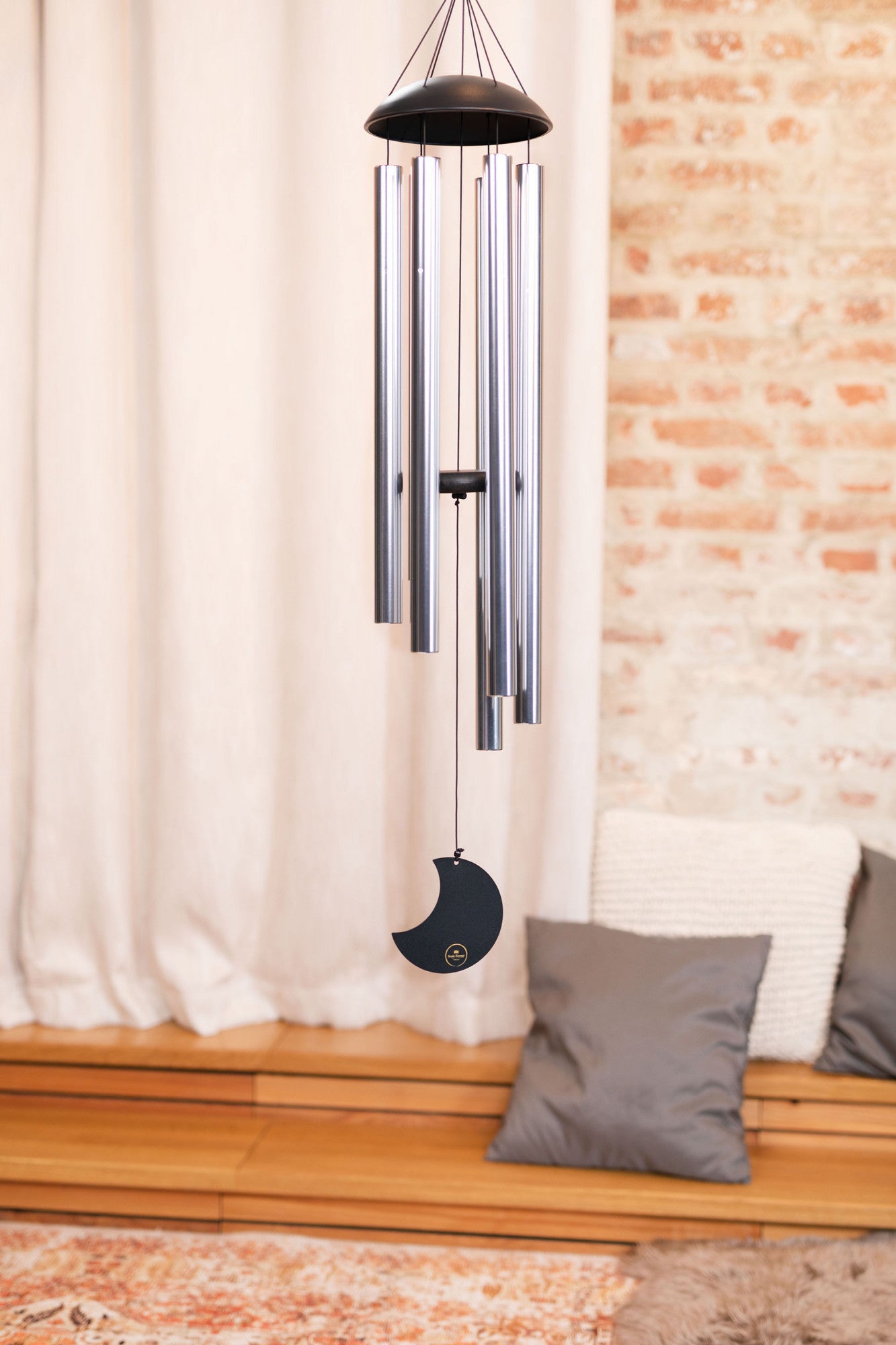 Meinl Sonic Energy Moon Meditation Chime 44"/110 cm - 432 Hz - Runder Bogendeckel/Silber
