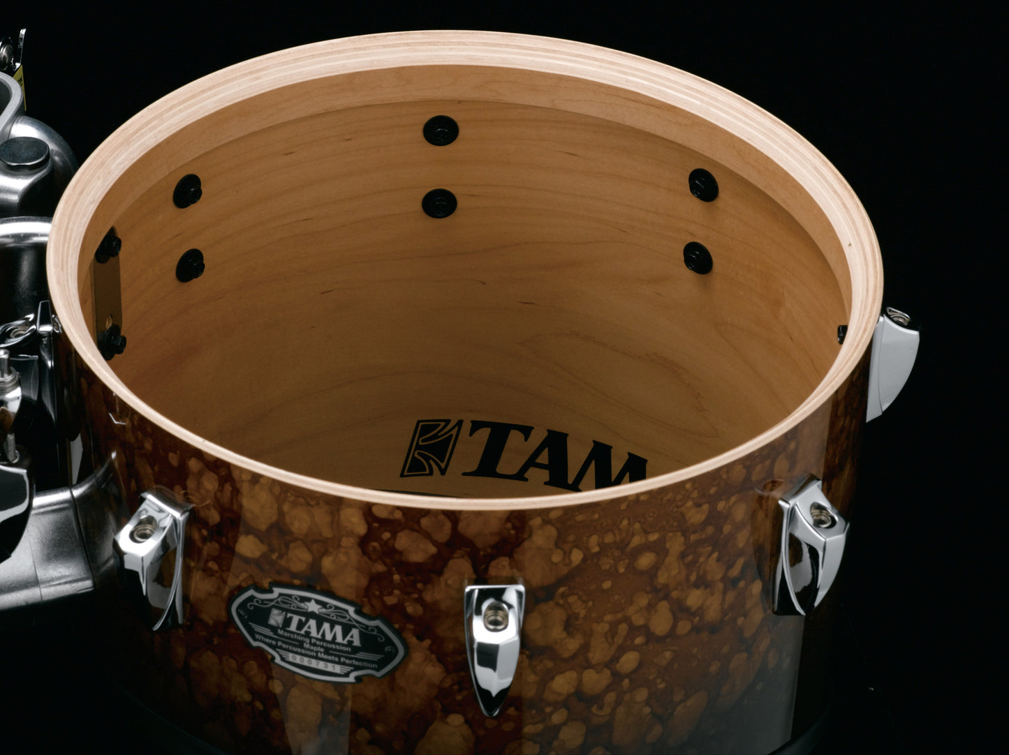 TAMA Fieldstar Rudiment Marching Tenor Drum large sextet 6" / 8" / 10" / 12" / 13" / 14" - Molten Dark Raspberry Fade/Chrome HW
