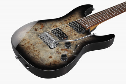 IBANEZ AZ Premium Electric Guitar 7-String - Charcoal Black Burst + Gig Bag