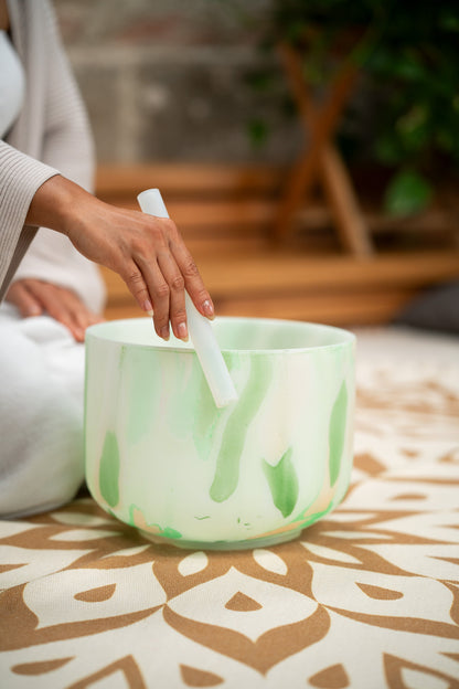 MEINL Sonic Energy Marble Crystal Singing Bowl 10" - F4/Heart Chakra/432 Hz - Green